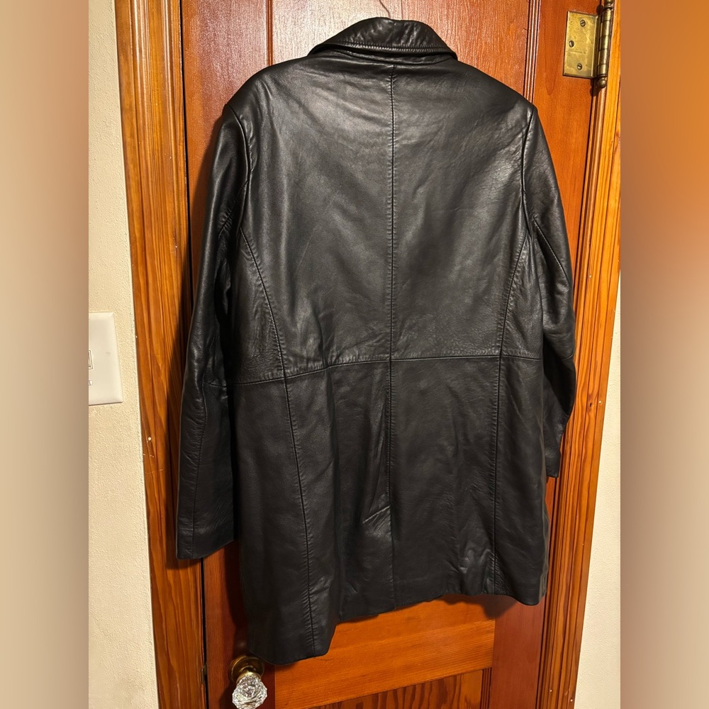 KATHY IRELAND Vintage Womens Black Leather Jacket Size Medium - Picture 5 of 6